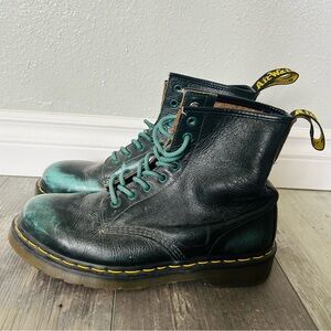 Dr. Martens Vintage Teal Navy Rub Off Boots 9